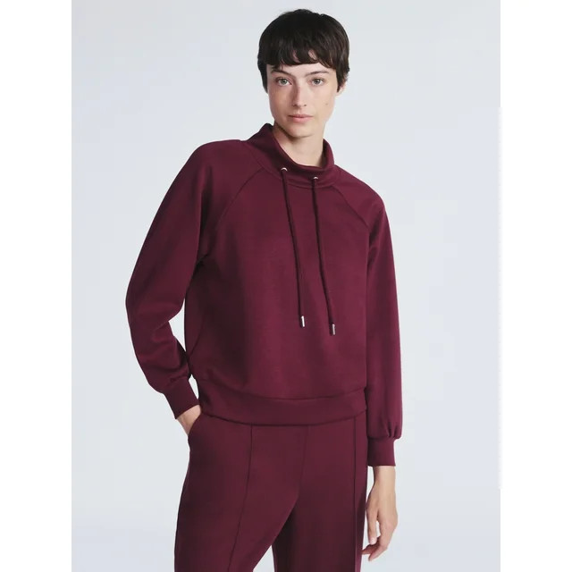 Scoop Women's and Women's Plus New Scubaknit Funnel Neck Sweatshirt, Sizes XS-4X | Walmart (US)