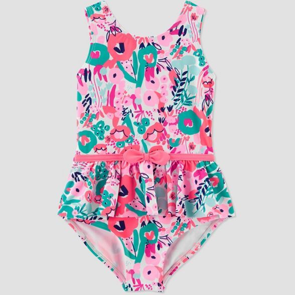 Baby Girls' Floral Skirted One Piece Swimsuit - Just One You® made by carter's Pink 9M | Target