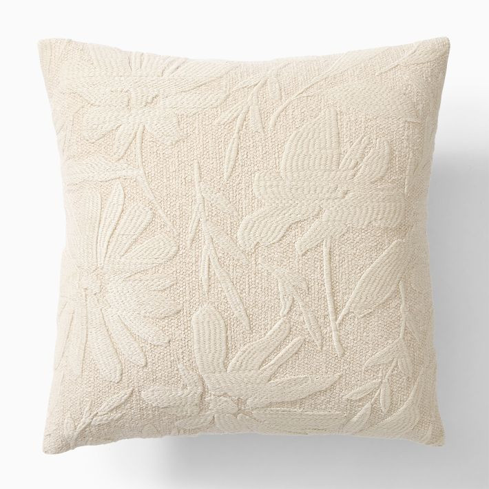 Textural Floral Pillow Cover | West Elm (US)