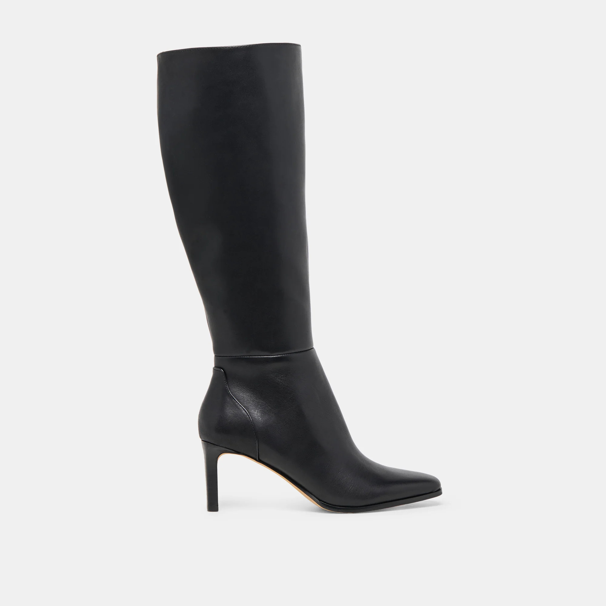 Emmi Black Leather Wide Calf Boots | Dolce Vita | DolceVita.com