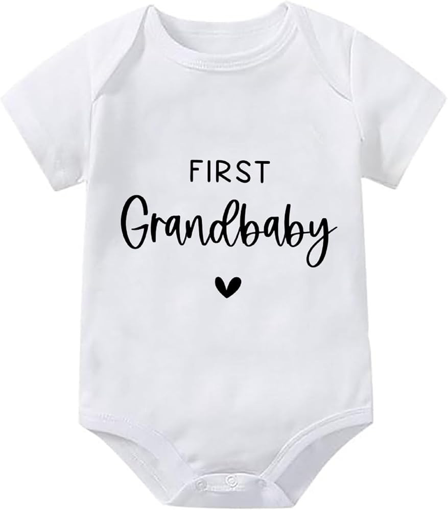 First Grandbaby Pregnancy Announcement Baby Romper Newborn Outfits Short Sleeve Infant Baby Cloth... | Amazon (US)
