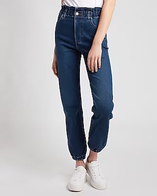 Super High Waisted Elastic Waist Jogger Jeans | Express