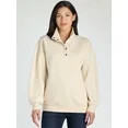 Time and Tru Women's Mock Neck Henley Pullover Sweatshirt, Sizes XS-XXXL | Walmart (US)