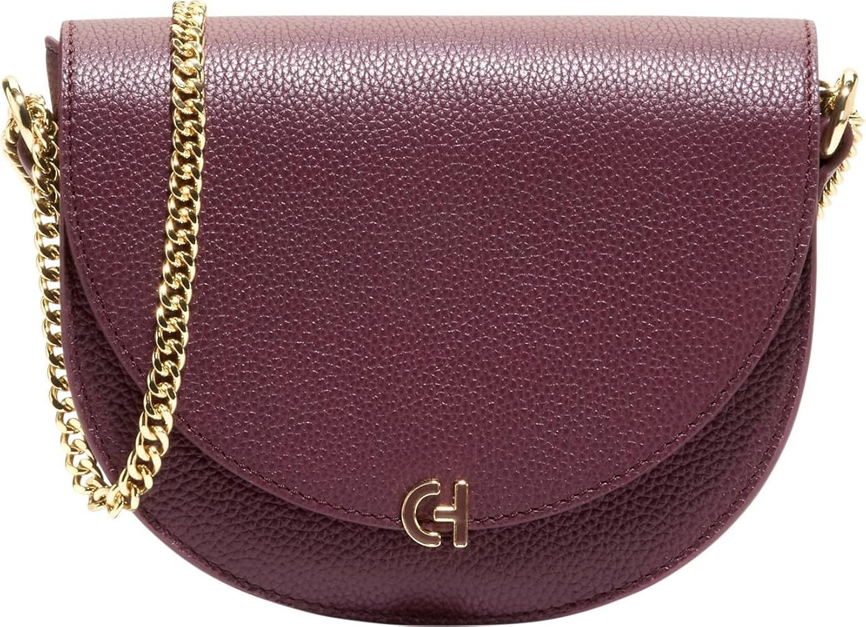 Cole Haan Women's Evie Leather Chain Saddle Bag | Amazon (US)