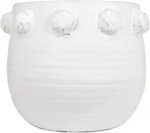 Creative Co-Op White Terracotta Planter with Bubble Design at Top | Amazon (US)