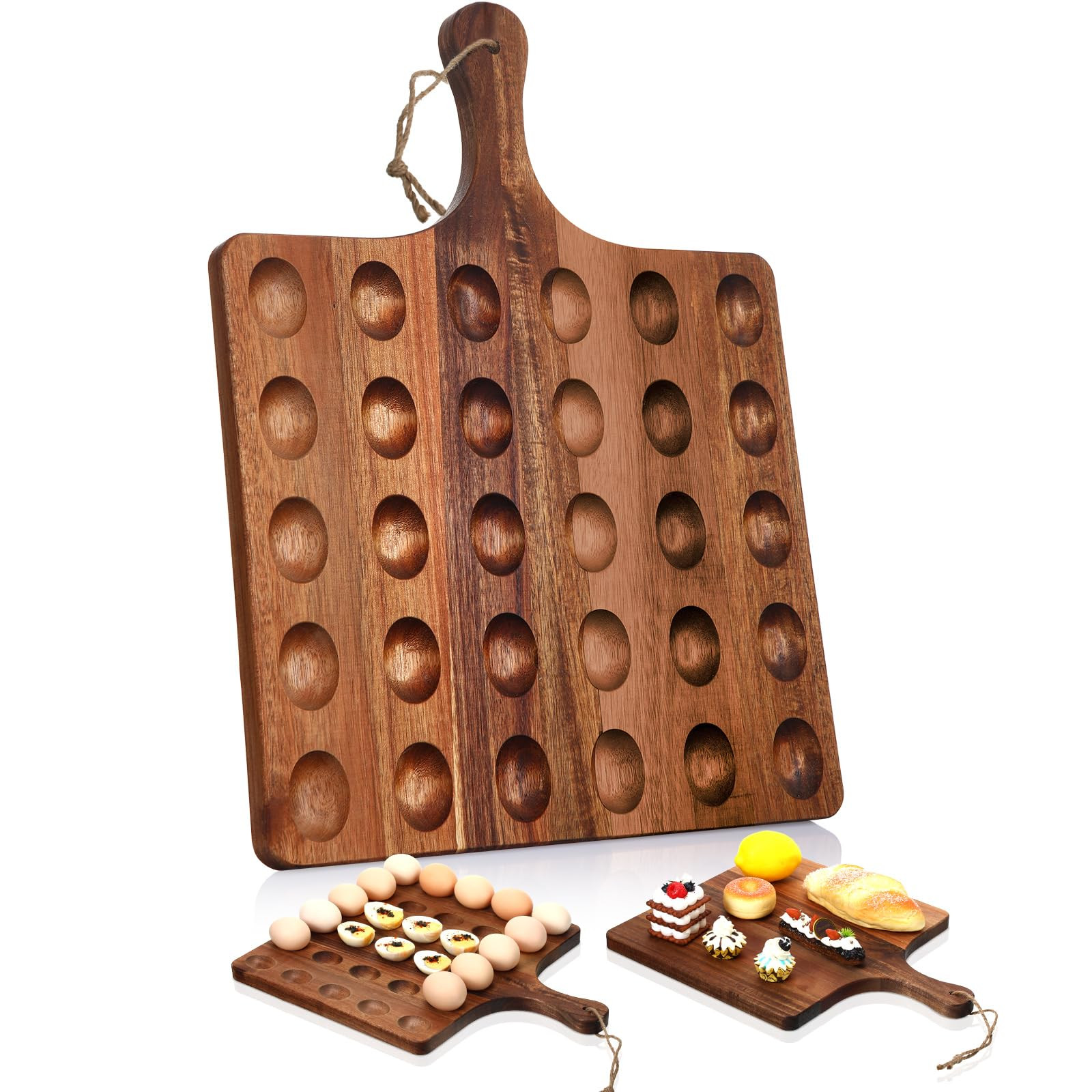 Gerrii Reversible Wooden Deviled Egg Platter Deviled Egg Tray Charcuterie Board Cutting Board Che... | Amazon (US)
