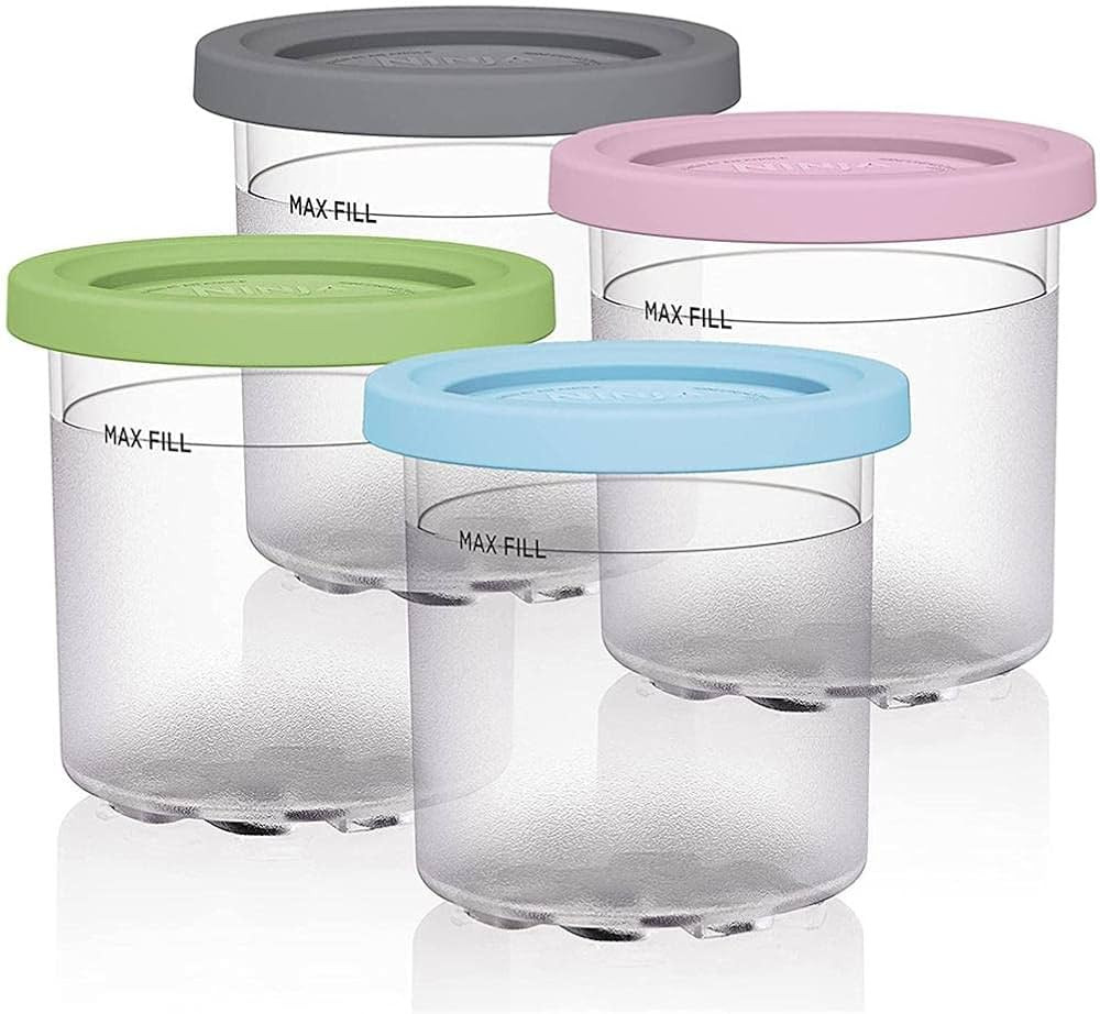 Containers Replacement for Ninja Creami Pints and Lids - 4 Pack, 16oz Cups Compatible with NC301 ... | Amazon (US)