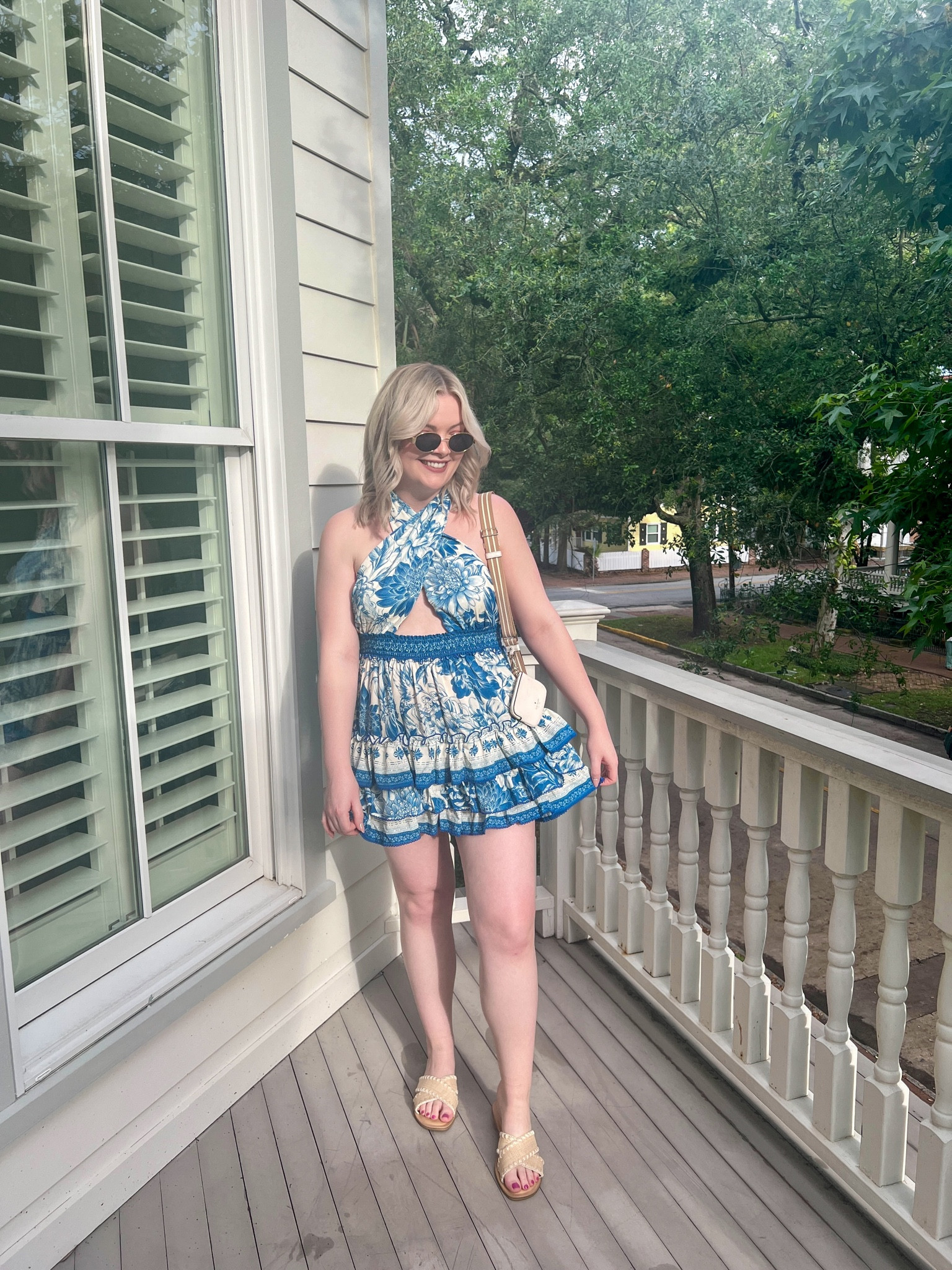 wearing a size L. the brand is agua bendita, but i rented thru nuuly! search “moana halter mini dress”

i got sooo many compliments - this dress is stunning!! my only complaint is that it runs a little short. i am 5’5 and wouldn’t recommend for taller girlies unless you have no butt. LOL🤍


summer dresses, rented by nuuly, blue and white dress, summertime outfits