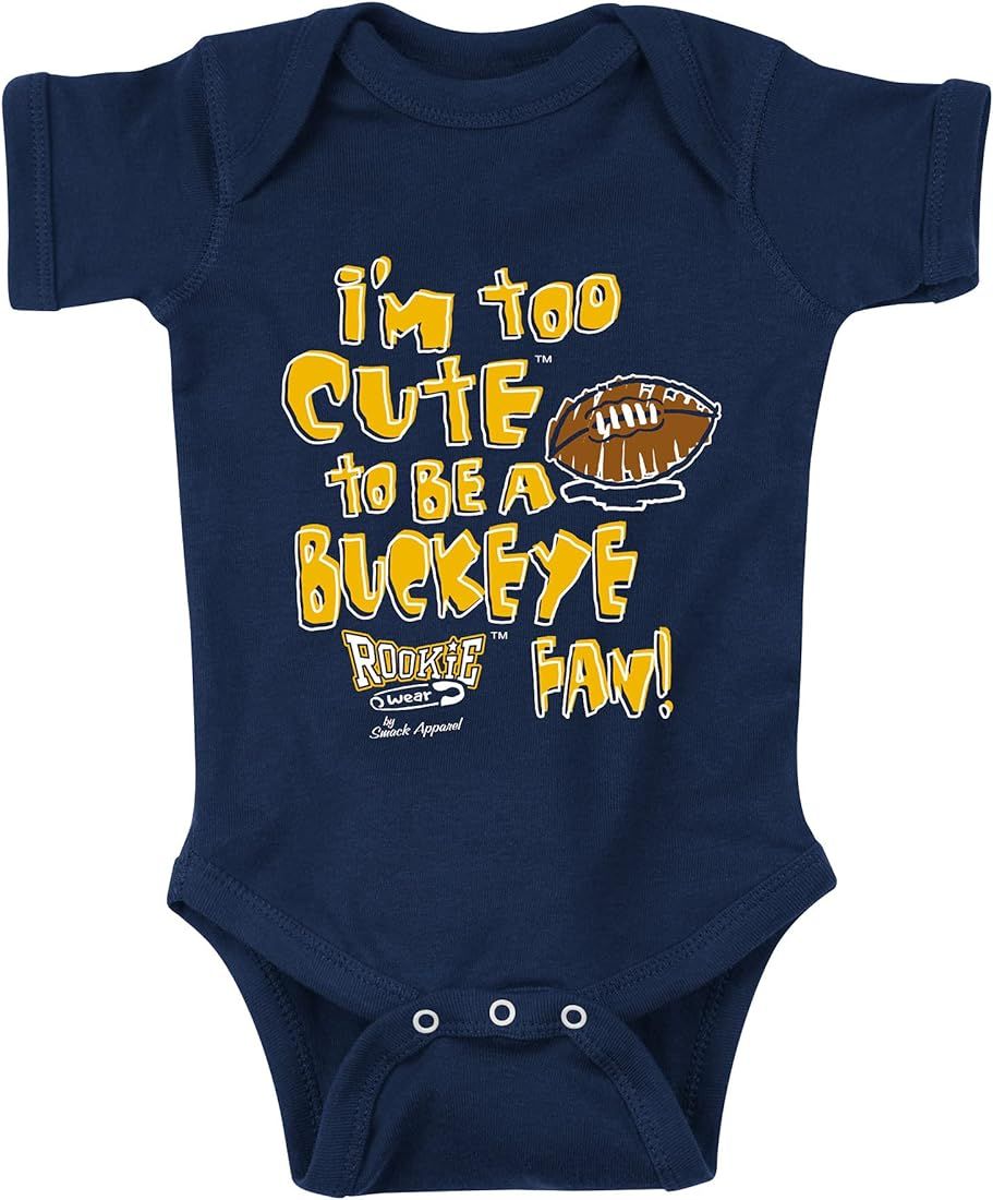 Smack Apparel Michigan Football Fans. Too Cute (Anti-Ohio State) Navy Onesie or Toddler Tee (NB-4... | Amazon (US)