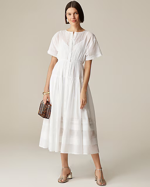 Pintuck shirtdress in cotton voile | J. Crew US