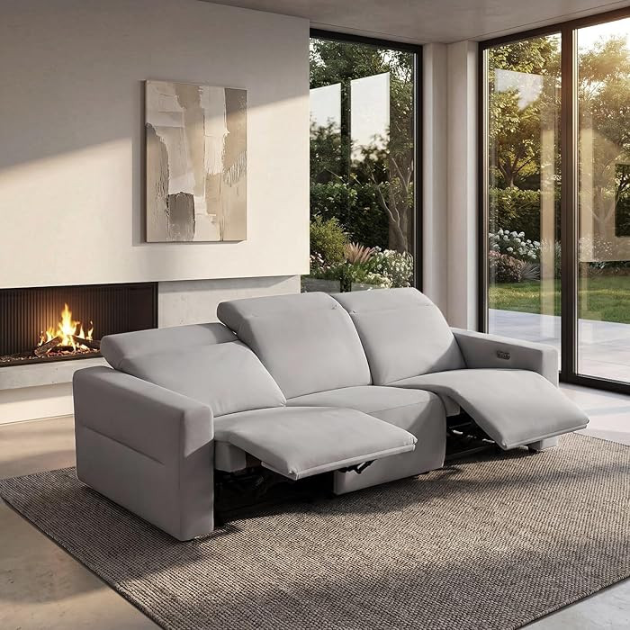 96" Power Reclining 3-Seater Sofa, Oversize Zero Gravity Recliner Sofa with Manual Adjustable Hea... | Amazon (US)