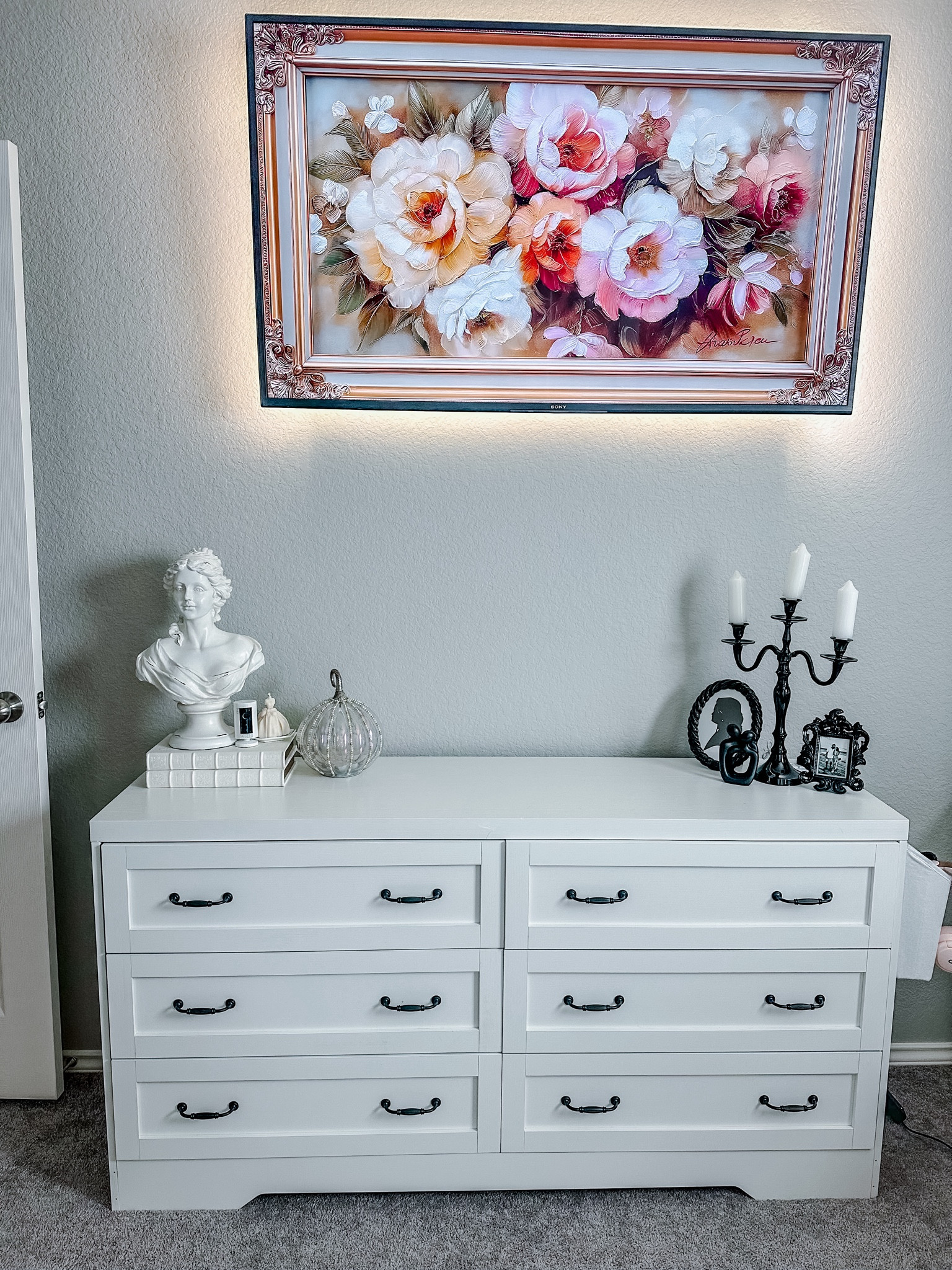 White dresser
Dresser decor 
Bedroom decor
Amazon finds
Greek statue
Candelabra
Classy room  

#LTKHome