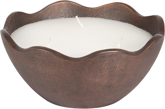 Kate and Laurel Alessia Scalloped Round Metal Candle Bowl, 8 Inch Diameter, Bronze, Modern Three-... | Amazon (CA)