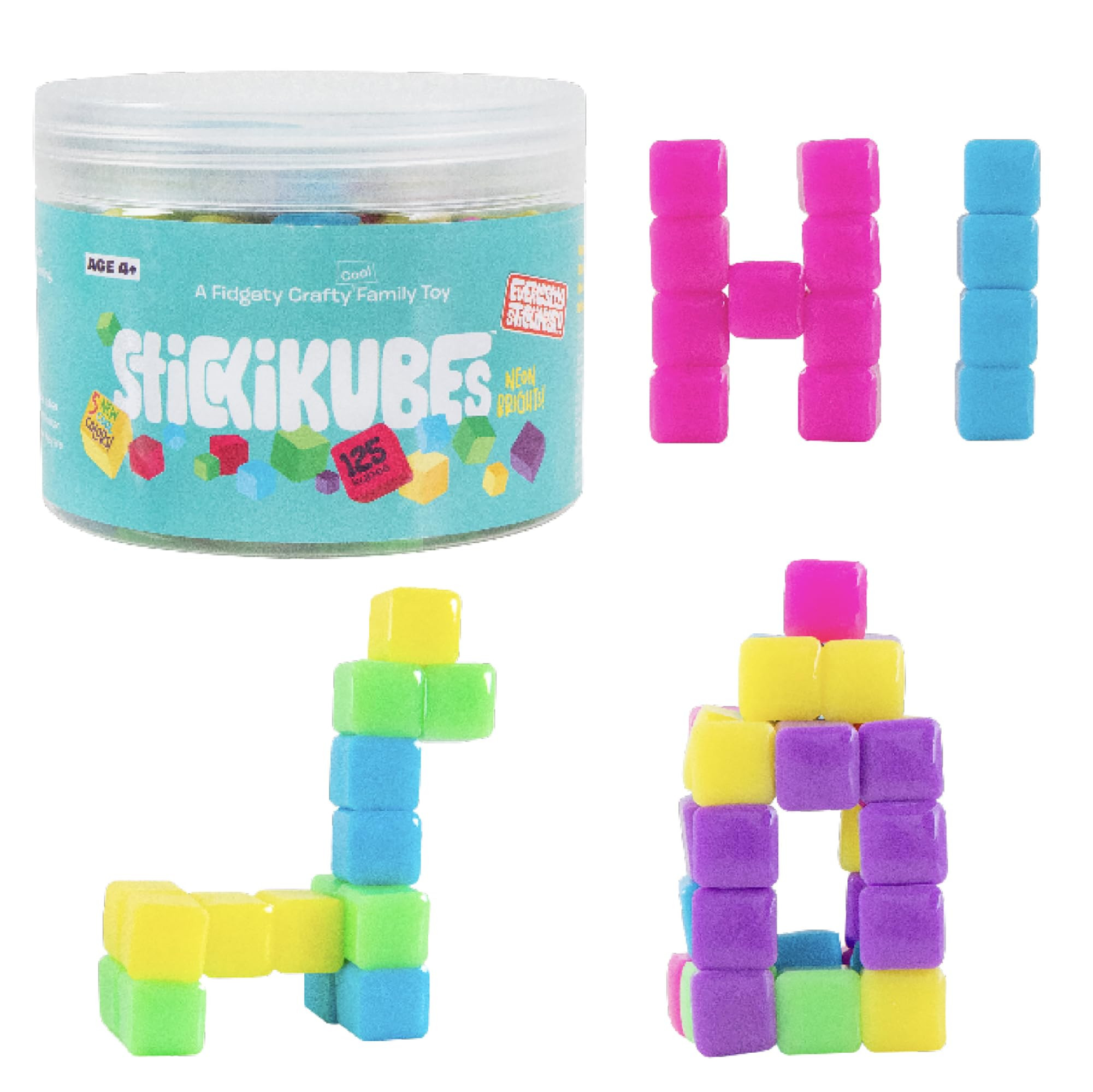 KOMARC GAMES StickiKubes, Mini Stacking Cubes that Stick to Anything, Non Toxic Kid Safe Sticky B... | Amazon (US)