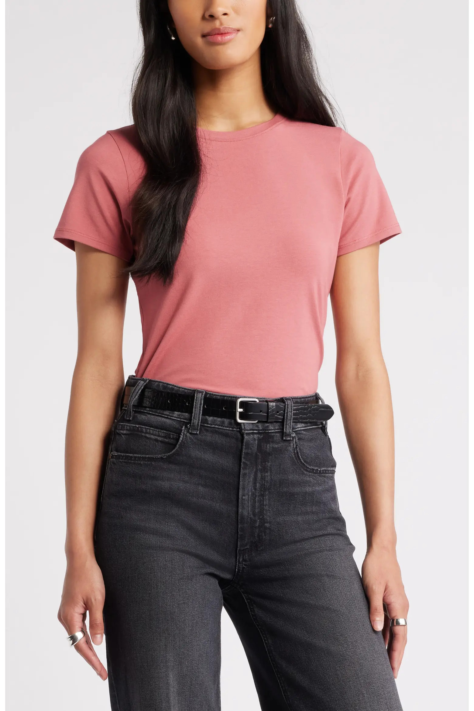 Pima Cotton Blend Crewneck T-Shirt (Women) | Nordstrom | Nordstrom