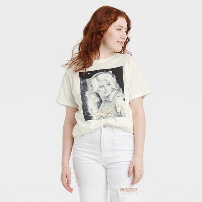 Women's Dolly Parton Short Sleeve Graphic T-Shirt - Ivory | Target
