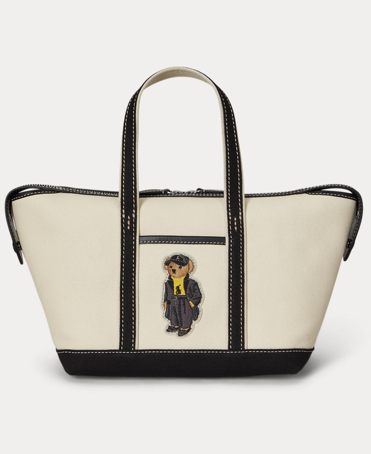 Polo Ralph Lauren Holiday Bear Canvas Mini Shopper Tote - Ecru/Black | Macy's