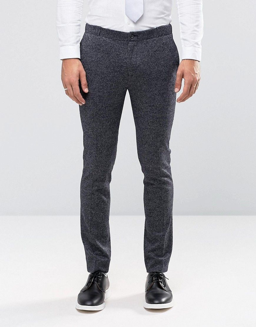 ASOS Super Skinny Suit Trousers In Grey Texture | ASOS UK