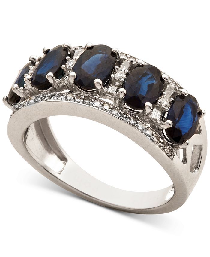 Macy's Sapphire (2-7/8 ct. t.w.) & Diamond (1/3 ct. t.w.) Ring in 14k Gold (Also in Ruby, Tanzani... | Macys (US)