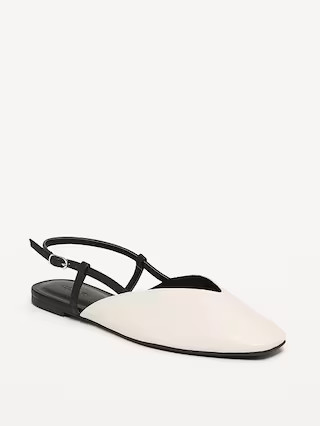 Almond-Toe Slingback Flats for Women | Old Navy (US)