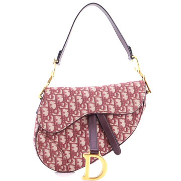 Christian Dior Saddle Handbag Oblique Canvas Medium Red 3727931 | Rebag
