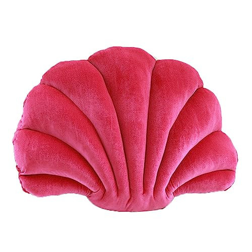 Seashell Pillow Shell Shaped Pillow Rose Red Velvet Sea Shell Plush Pillow Sea Ocean Themed Decorative Throw Pillow Seashell Shaped Accent Stuff Pillow Cushion for Bed Couch Chair Beach Home Decor | Amazon (US)