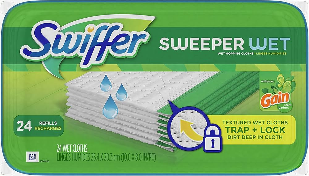 Swiffer Sweeper Wet Mopping Cloths, Multi-Surface Floor Cleaner with Gain Original Scent, 24 Coun... | Amazon (US)