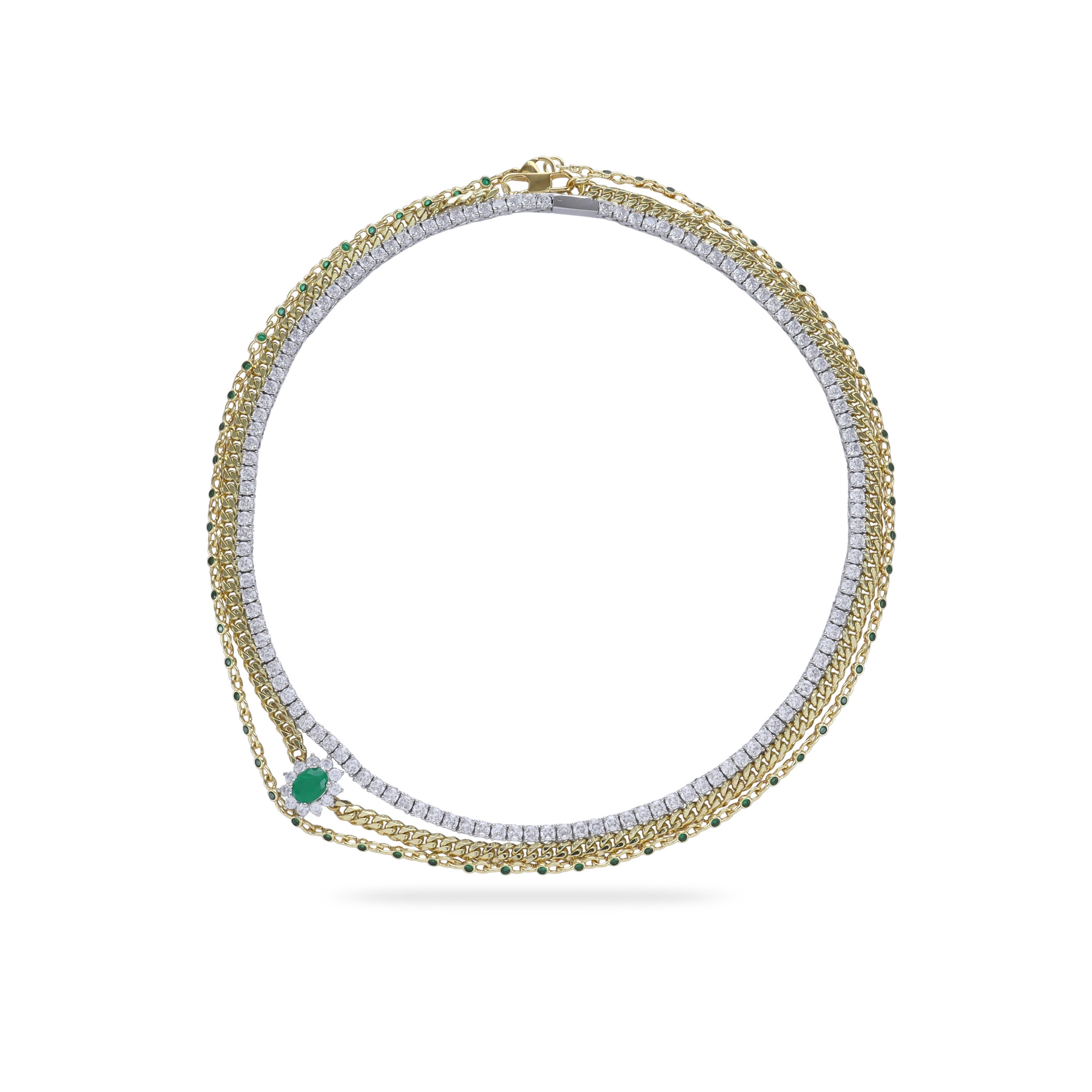 Emerald Drops Layered Necklace Set | Artizan LLC