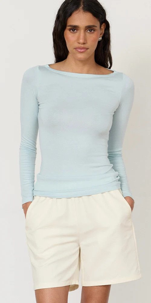 Lane Boatneck Top Light Blue | Maison Rogue