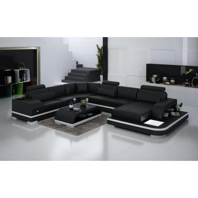 Ariyani Genuine Leather Modular Corner Sectional | Wayfair North America