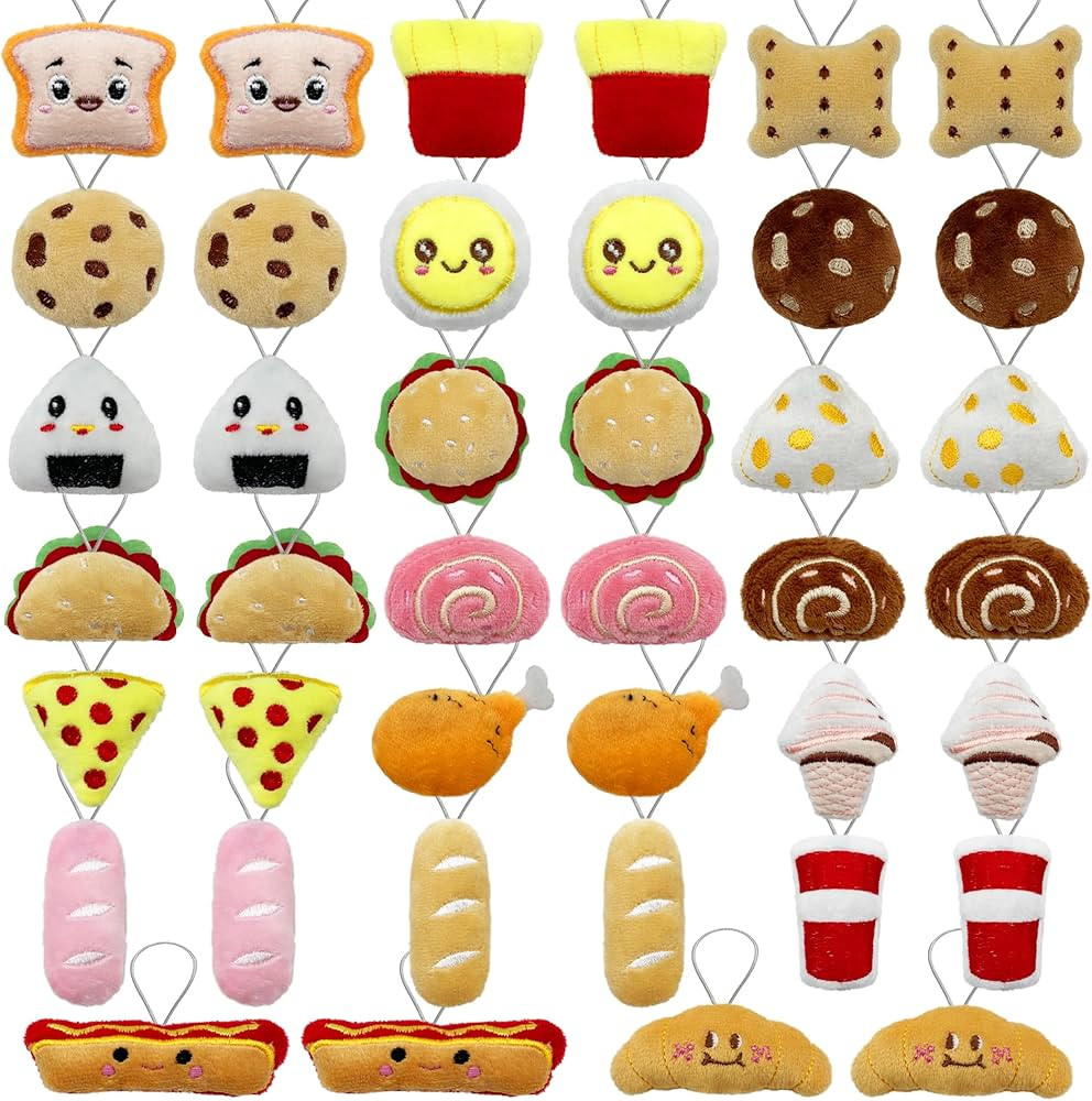 40 PCS Mini Food Plush Toy Set Cute Small Food Stuffed Toy Keychain for Party Favors Keychain Orn... | Amazon (US)
