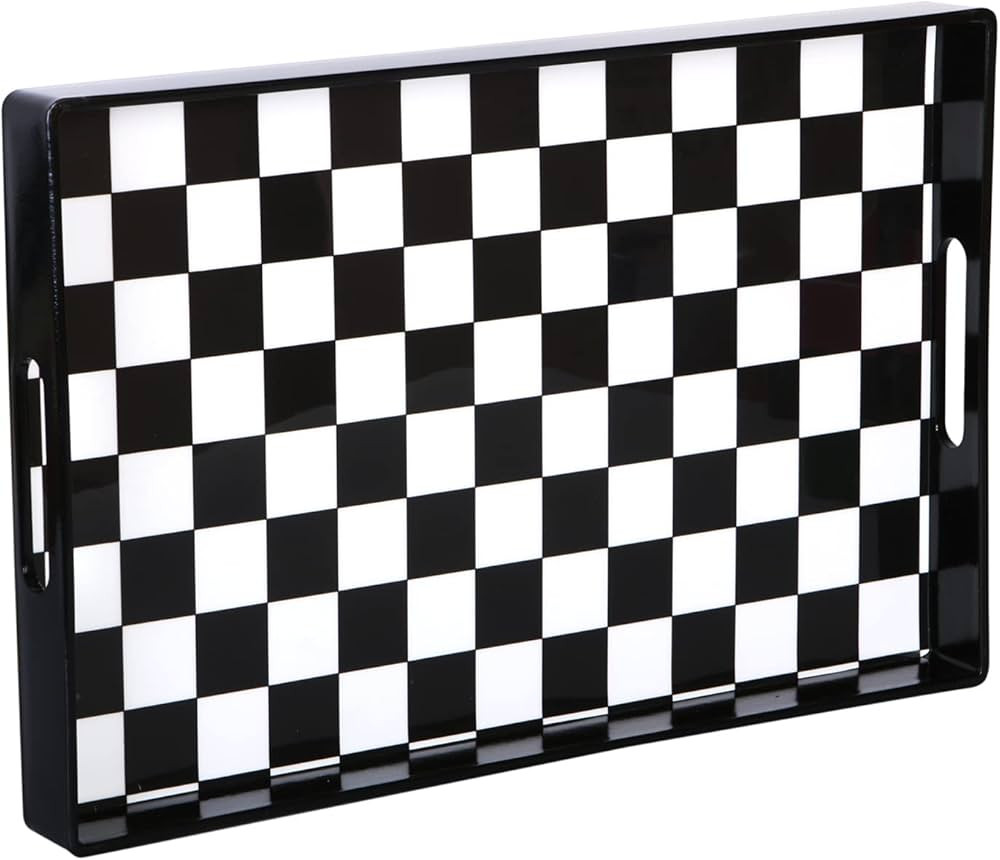 Zosenley Decorative Tray, Marbling Plastic Tray with Handles, Rectangular Vanity Tray and Serving... | Amazon (US)