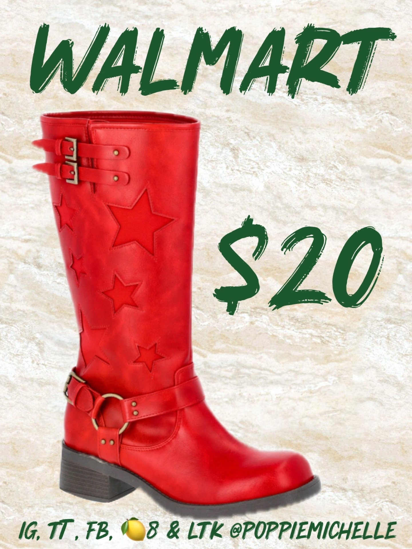 Red Boots
Red Moto boots 
Walmart Red Boots
Christmas Red Boots 
Red boots black sole
Red books silver buckles 
PoppieMichelle 

#LTKFindsUnder50 #LTKSaleAlert #LTKHoliday