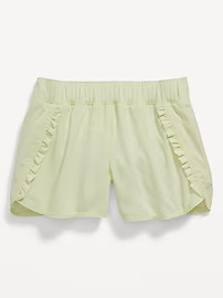 Dolphin-Hem Ruffle-Trim Run Shorts for Girls | Old Navy (US)