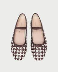 Leonie Chocolate/Cream Woven Ballet Flat | Loeffler Randall