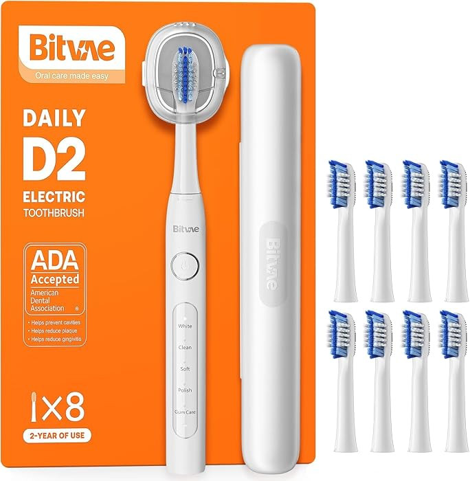 Bitvae Ultrasonic Electric Toothbrush for Adults and Kids, ADA Accepted Travel Toothbrush with Re... | Amazon (US)