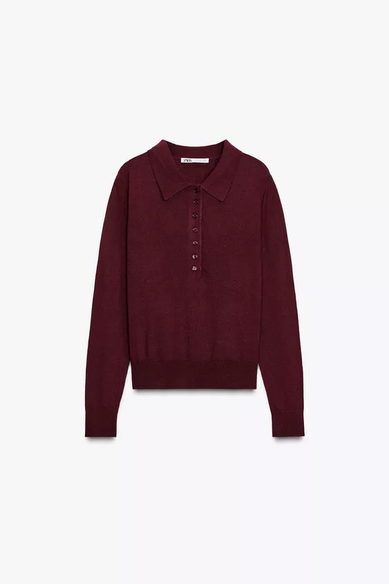 PLAIN KNIT POLO SHIRT | Zara Canada