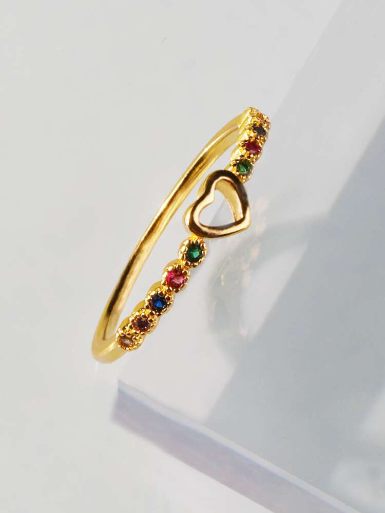Gold Plated Heart Decor Ring | SHEIN
