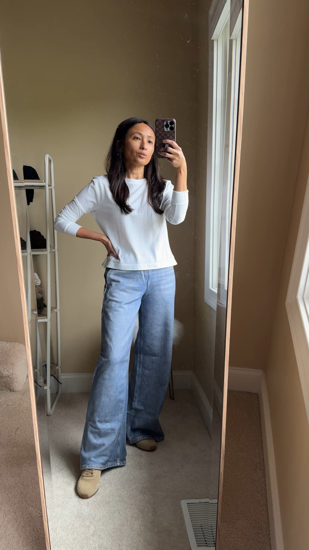 Sweatpant jeans. Best look for less option to the designer pair that I have tried. 
Size down. 
Regular length feels a bit long to me as I intend to wear them most with flat shoes. But the floor skimming vibe looks good  

#LTKSaleAlert #LTKOver40 #LTKFindsUnder100