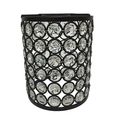 Style Selections Ladura 5.25-in x 4-in Cylinder Black Crystal Vanity Light Shade with 2-1/4-in St... | Lowe's