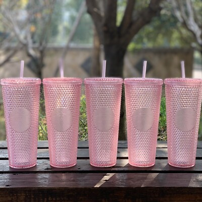 New Starbucks 2021 China Christmas Pink Glitter Diamond Studded 24oz Cup Tumbler | eBay AU