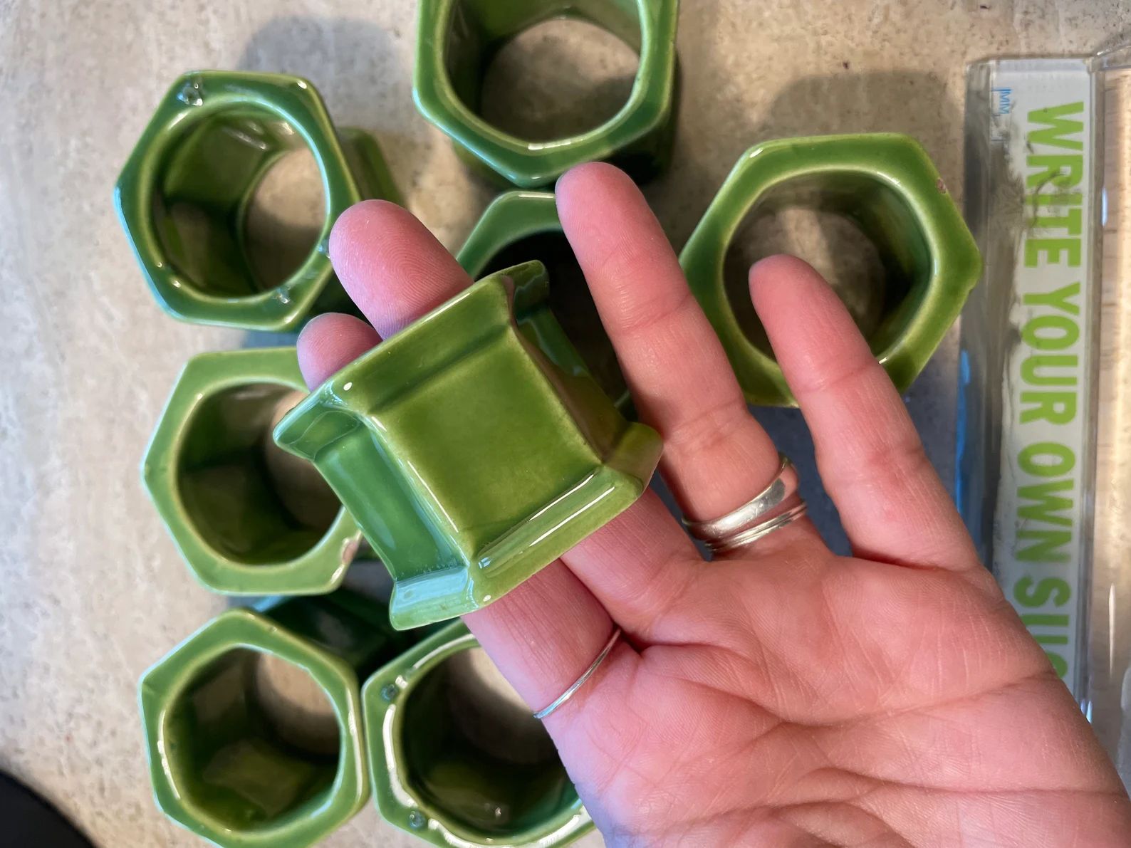 1970s Green Napkin rings ceramic tennis set | Etsy | Etsy (US)