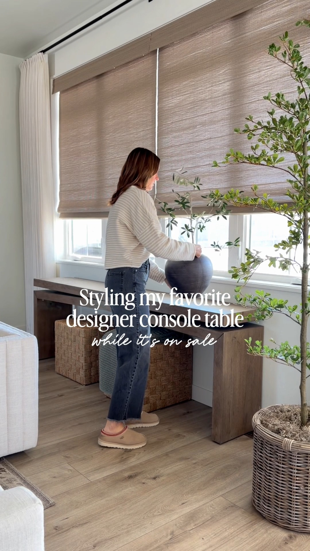 My favorite console table is finally on sale! I love it so much, we’ve bought it 3 times. This is the Rustic Gray finish, but there’s multiple finishes available including black. 

I styled our console table without making it feel cluttered by using my simple formula: books, textures, greenery, and a sculptural piece (or bowl). I also found the best look-alike console table from Amazon 🙌

#livingroom #consoletable #neutralhome

#LTKHome #LTKSaleAlert