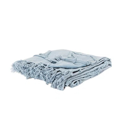 Light Blue Woven 100% Woven Textured Cotton Throw Blanket | Wayfair North America
