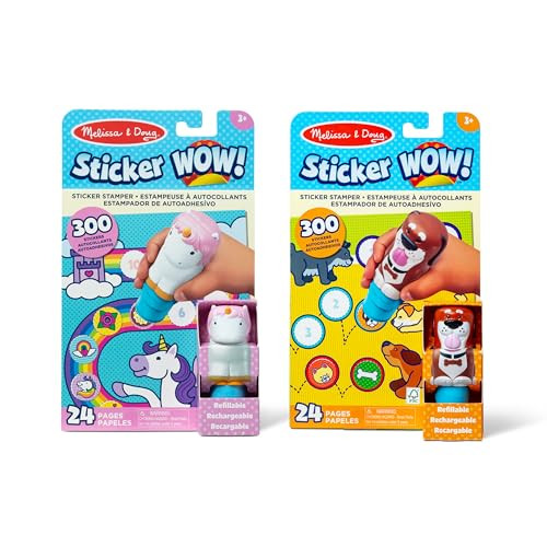 Melissa & Doug Sticker Wow!™ Dog and Unicorn Bundle: 2 24-Page Activity Pads, 2 Sticker Stampers, 600 Stickers, Arts and Crafts Fidget Toy Collectible Characters | Amazon (US)
