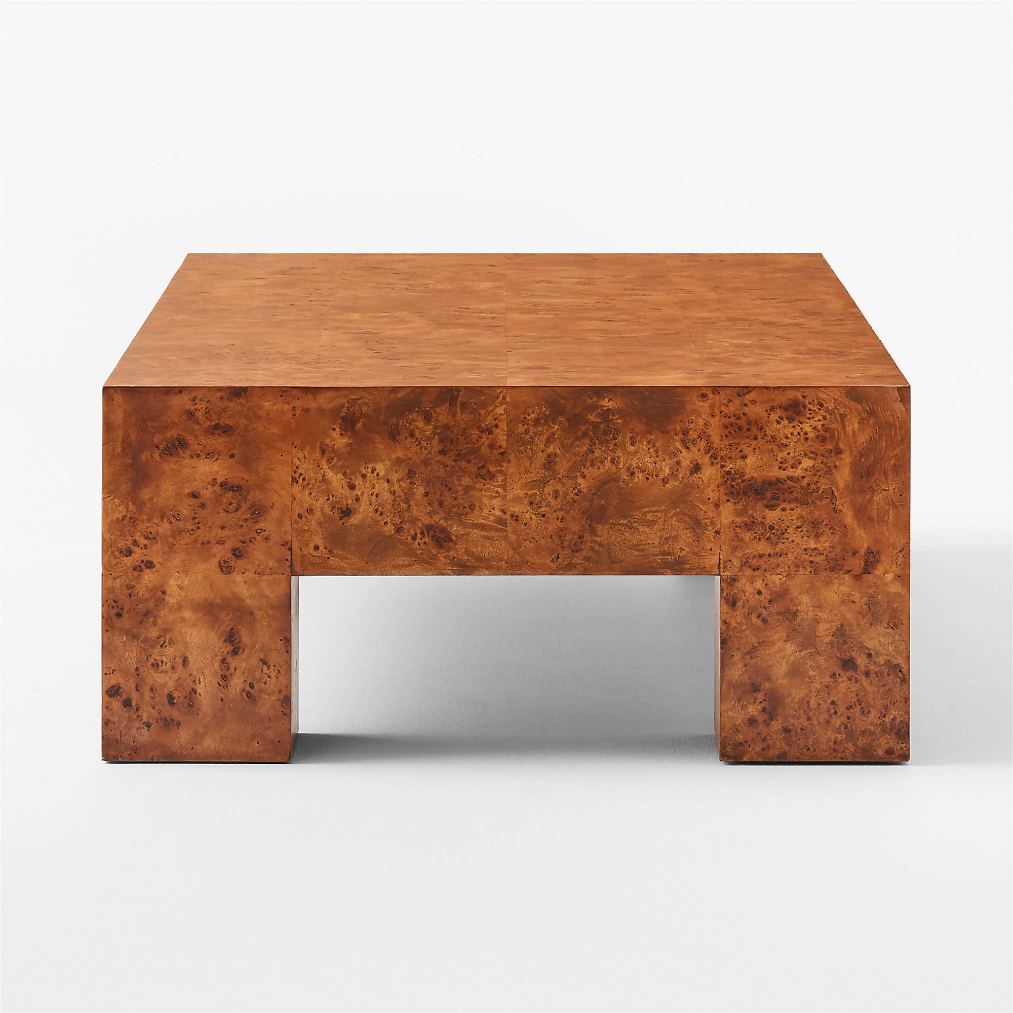 Scatola 60" Rectangular Brown Burl Wood Coffee Table + Reviews | CB2 | CB2