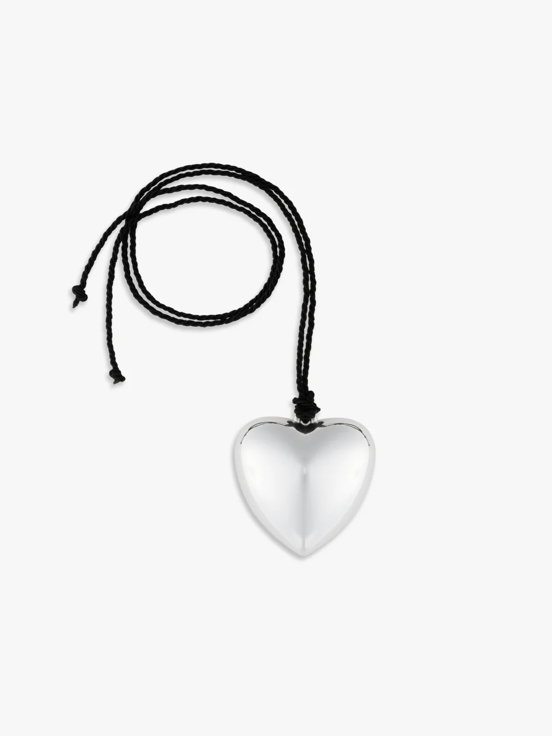 Puffy Heart Necklace - Silver/Black | Lisa Says Gah