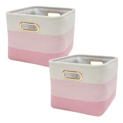 Lambs & Ivy Pink Ombre Storage Basket - 2 Pack | Target