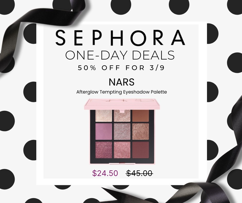 The Sephora One-Day Deals sale is here! 50% off select beauty products everyday in the month of March. Get this NARS eyeshadow pallet for half off today only! 

#nars #sephora #makeup #eyeshadow #shadow #sale #50off #onedaysale #sephorasale #narsmakeup #makeuppallete #eyeshadowpallete

#LTKFindsUnder50 #LTKSaleAlert #LTKSpringSale