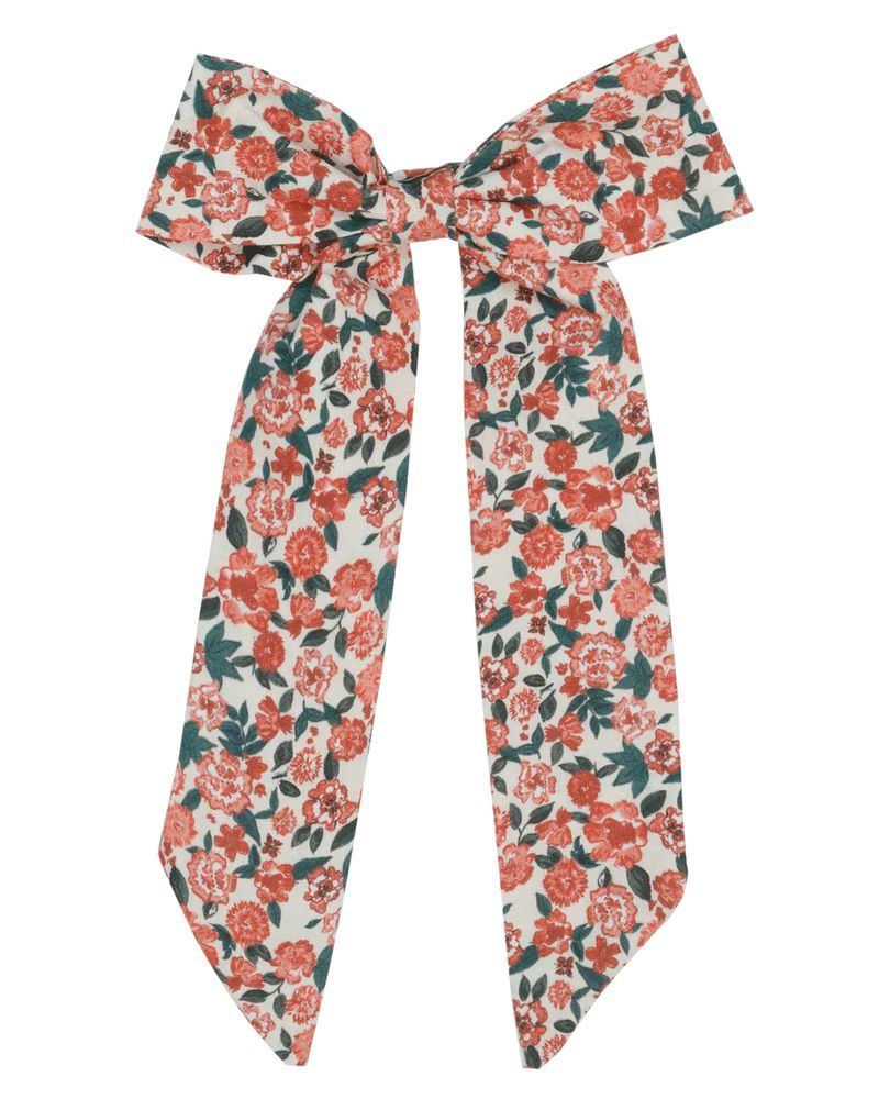 Hair Bow with Alligator Clip in Clara Floral | Sun House Children's